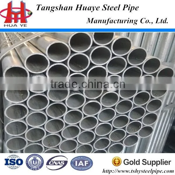 Galvanized steel pipe/ tube/hot dip galvanized steel pipe sizes