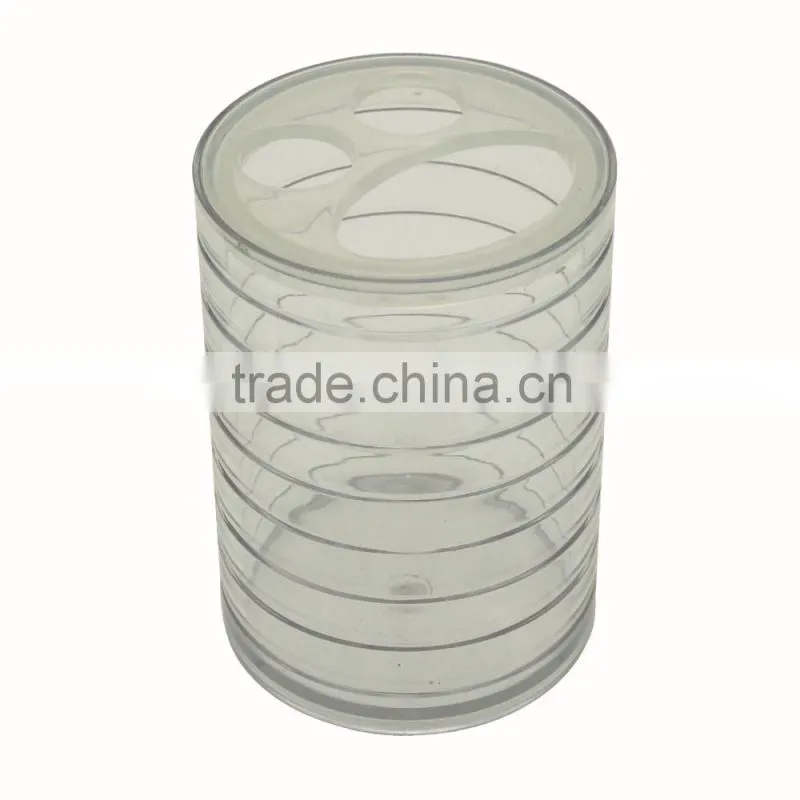 Modern transparent plastic toothbrush holder with cover