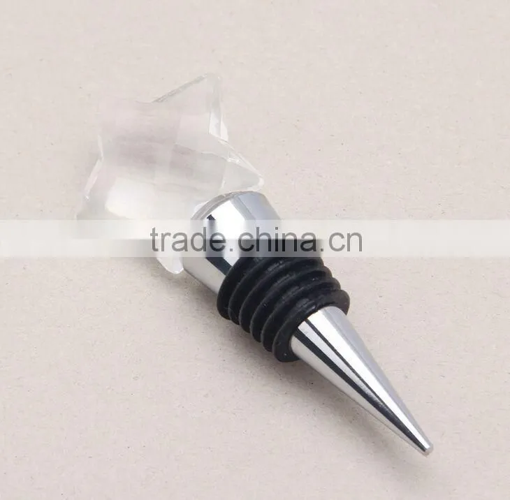wholesale small Clear Crystal star shaped Wine Bottle Stopper for promotion gifts