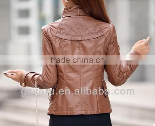 Women Brown Polo Jackets Fashionable Autumn Jackets 2013