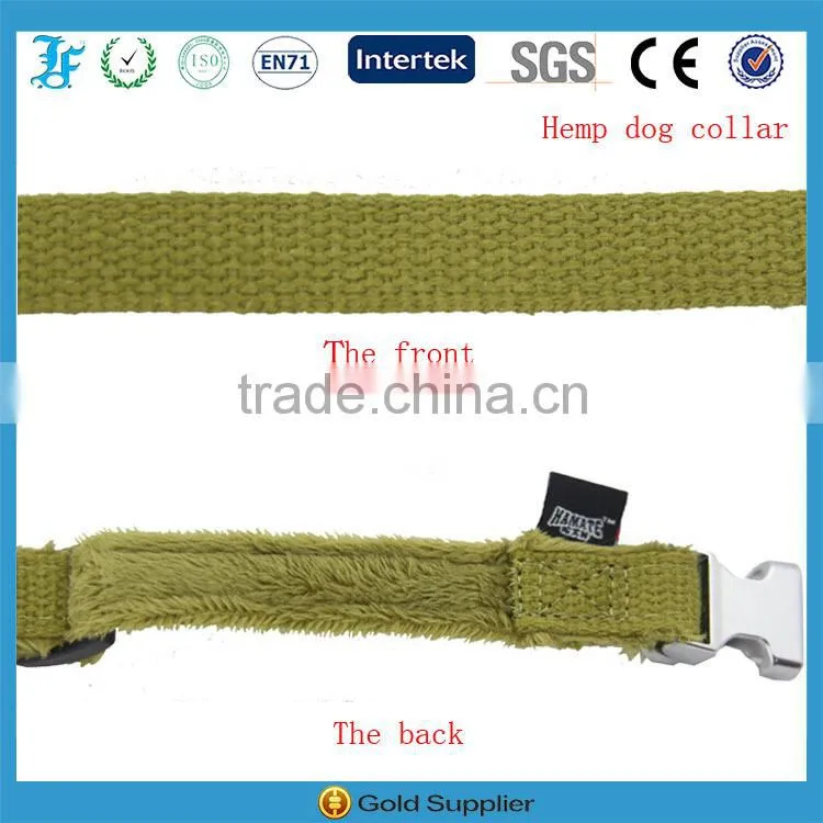LF High Quality Natural Hemp Dog Collar Soft Lint Collars