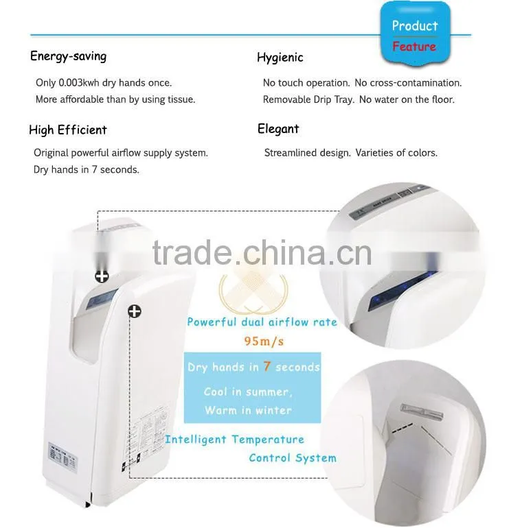 Home Appliance ABS Material Electric Dual Jet Air Sensor Hand Dry