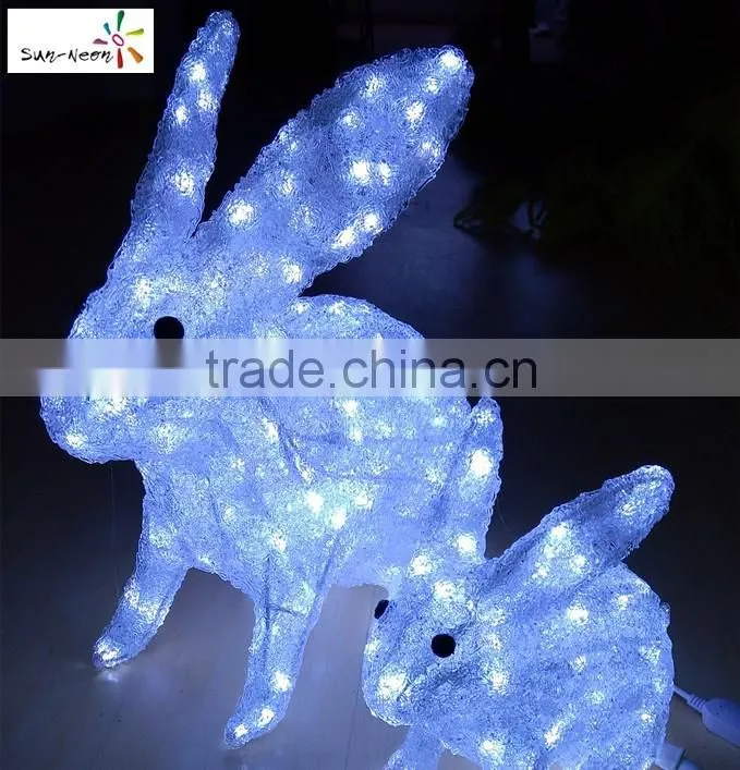 High quality with RoSH CE rabbit shaped decoration led motif light rabbit statues garden decoration home decor led light