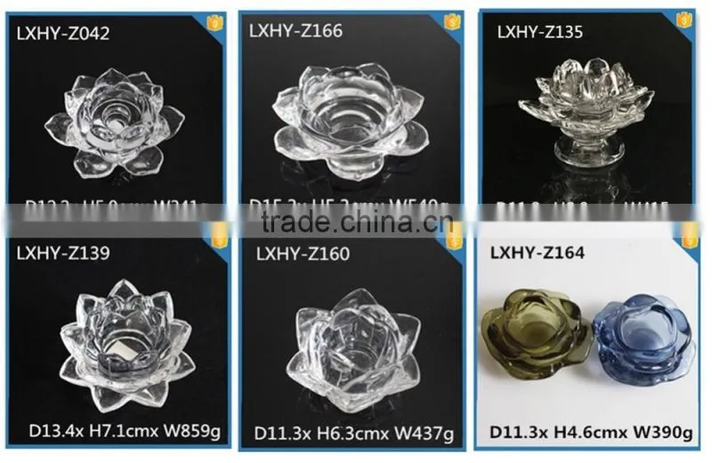 high quality clear lotus shape tealight candle holder supplier