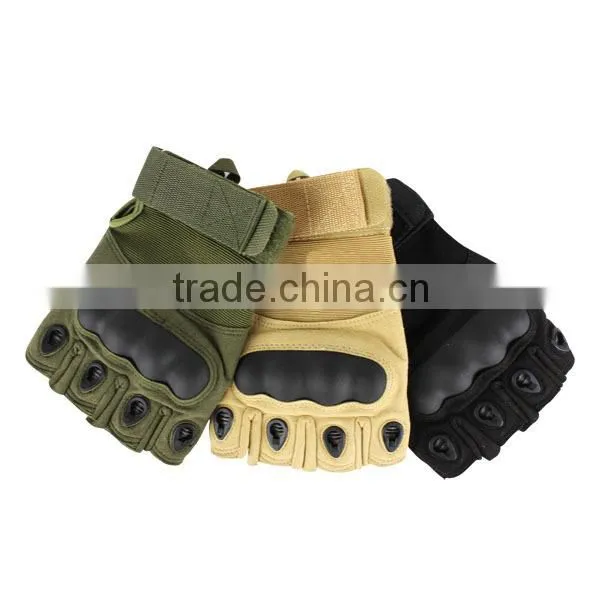 military half finger gloves with hard kunckle black tan olive green