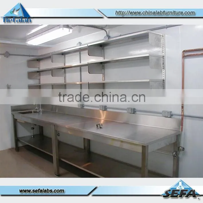 2014 Hot Sale Lab Stainless Steel Workstation with Reagent Shelf