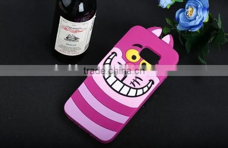 Cute Animal 3D Cartoon Silicone Case Cover For Samsung Galaxy S7 / S7 Edge Sulley/Cat/Tiger Soft Cover