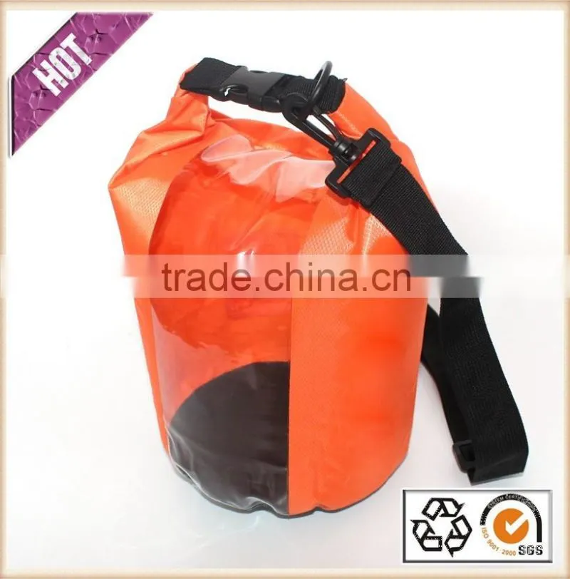 New Design Waterproof Dry Bag With Transparent Window Very Light 190T Polyester Waterproof Bag