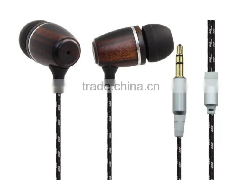 super bass stereo wood earphones WOOD earbuds in ear earpiece high quality for all mobile phones