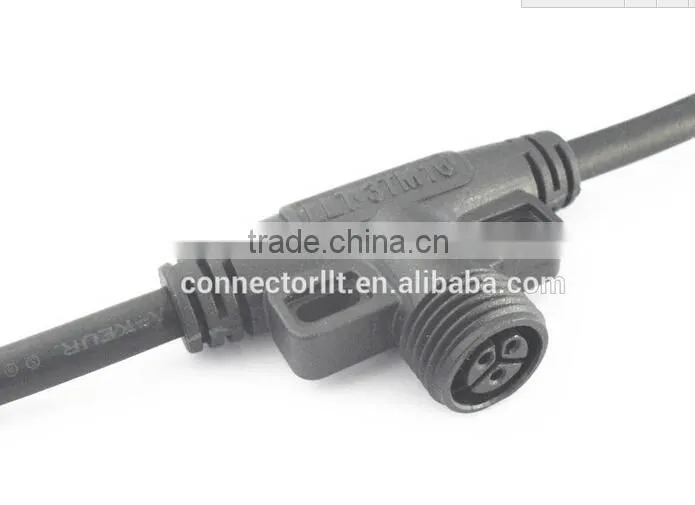 3 pole Tee type led lamp joint led coupler waterproof wire connector
