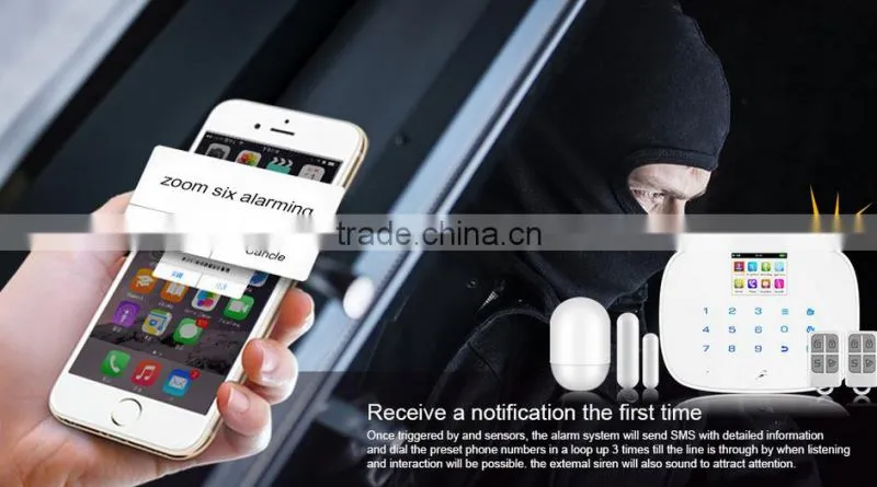 Wireless Touch RFID Color display wireless gsm alarm system with Android and IOS App
