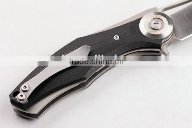 OEM Titanium alloy and G10 handle material knife with black gift box