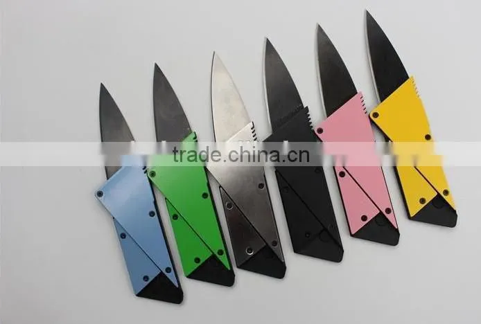 OEM Multi color foldable credit card knife can do customer logo