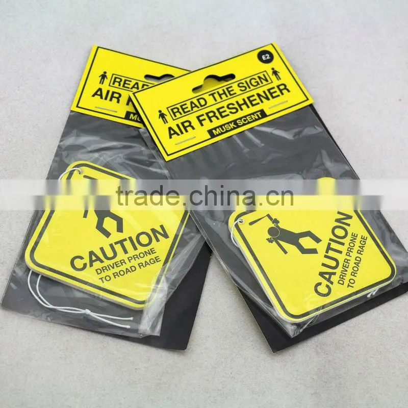 custom made hanging paper car air freshener , car shape paper air fresheners
