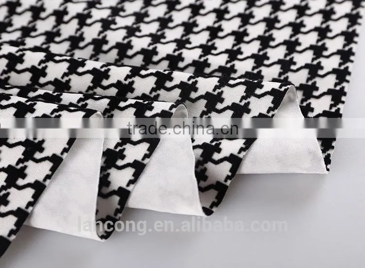 1PCS SALE!!!!Factory on Slea Spray spandex Houndstooth Flock knitted Fabric for Garment