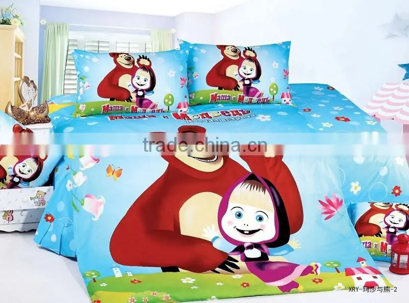 100%cotton kids cartoon bedding set,bear duvet cover
