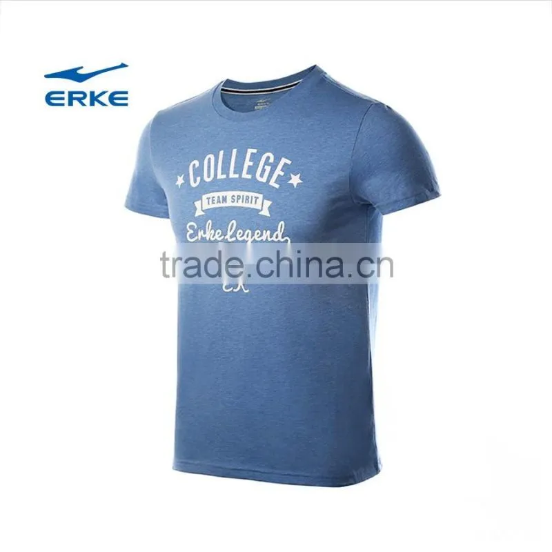 ERKE wholesale casual style summer white printed letters round neck mens cotton t shirt