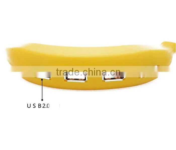 Banana Shaped Cute USB 2.0 Hub with 4 Ports