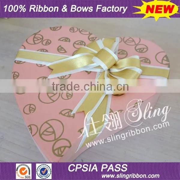 Custom Printed Ribbon Bow Tie For Gift Packaging Box
