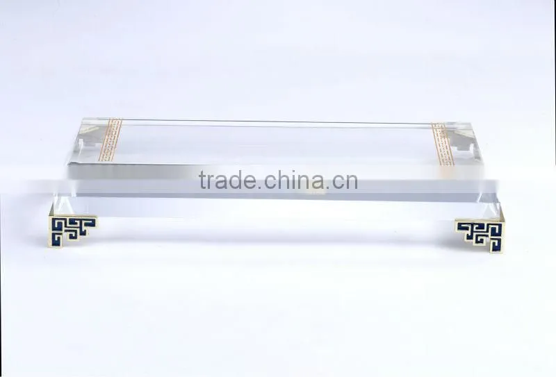 RORO Chinese Trational Wish Ruyi ginseng enamel crystal glass decorative article for home decoration/gift