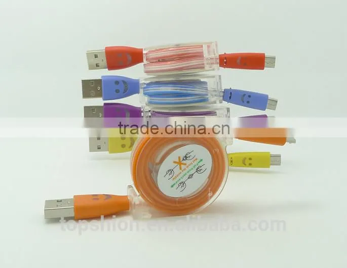 Bling bling micro led light universal usb cable charger