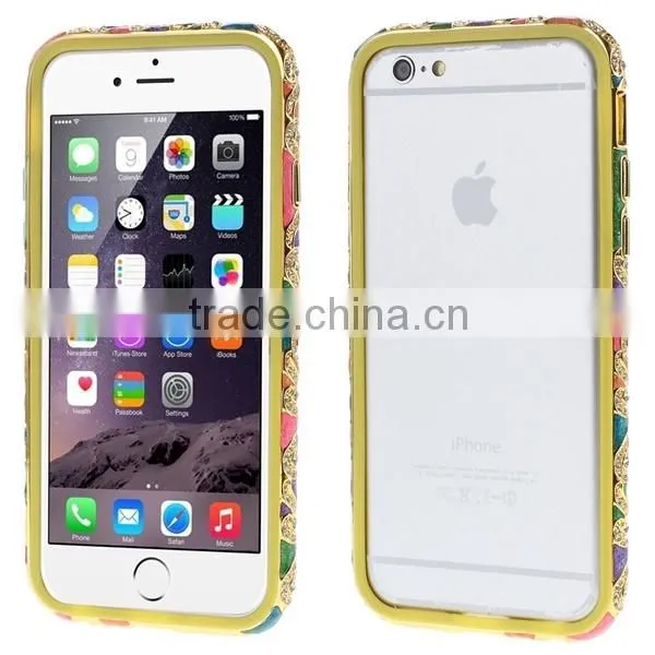 Luxury Crystal Diamond Bling Metal Frame Bumper Case Cover For iPhone 6