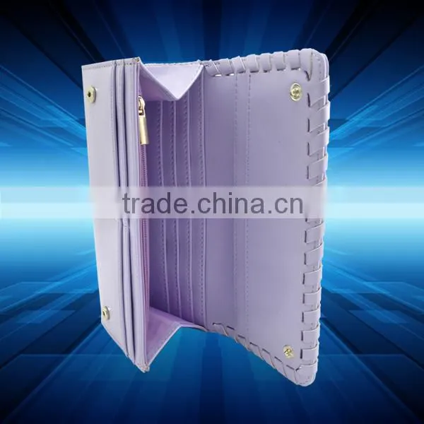 Elegant appearance wit frame winding design leather clutch purse bag for women