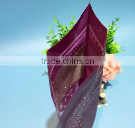 Resealable stand up plastic tea bag with zipper top for wholesale