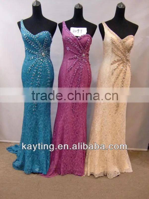Elegant Beaded Mermaid Blue Evening Women Dresses prom dresses 2014