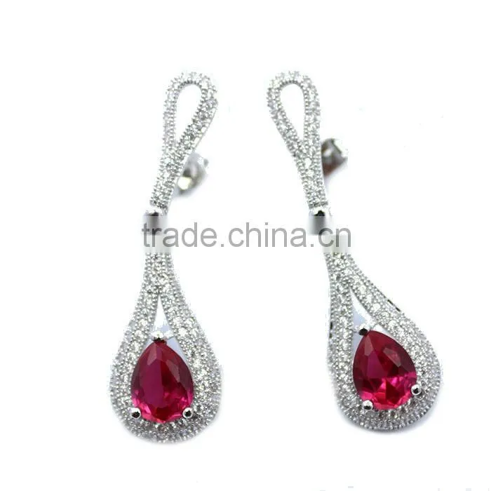 925 silver jewelry ruby jewelry micro pave setting zircon fashion design
