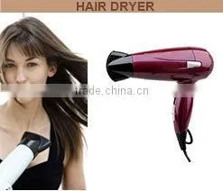 Foldable travel hair dryer with dual voltage 1000-1400W mini hair dryer