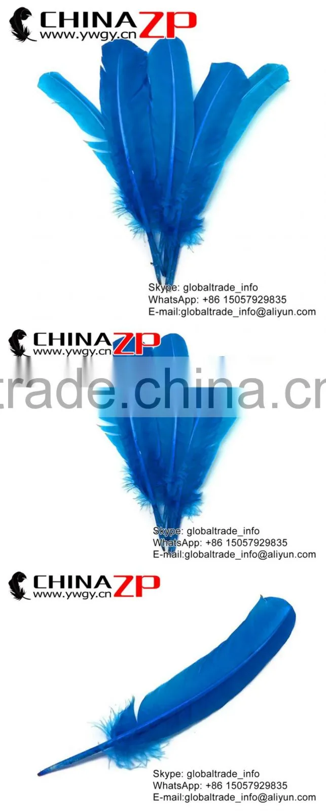 CHINAZP Top Selling Plume Crafts Wholesale Cheap Dyed Turquoise Natural Solid Color Turkey Feathers for Sale
