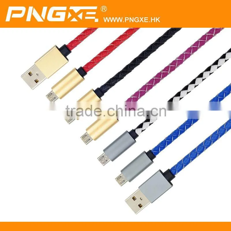 High quality braided usb metal cable colorful round copper cable price per meter for samsung 8pin micro usb cable