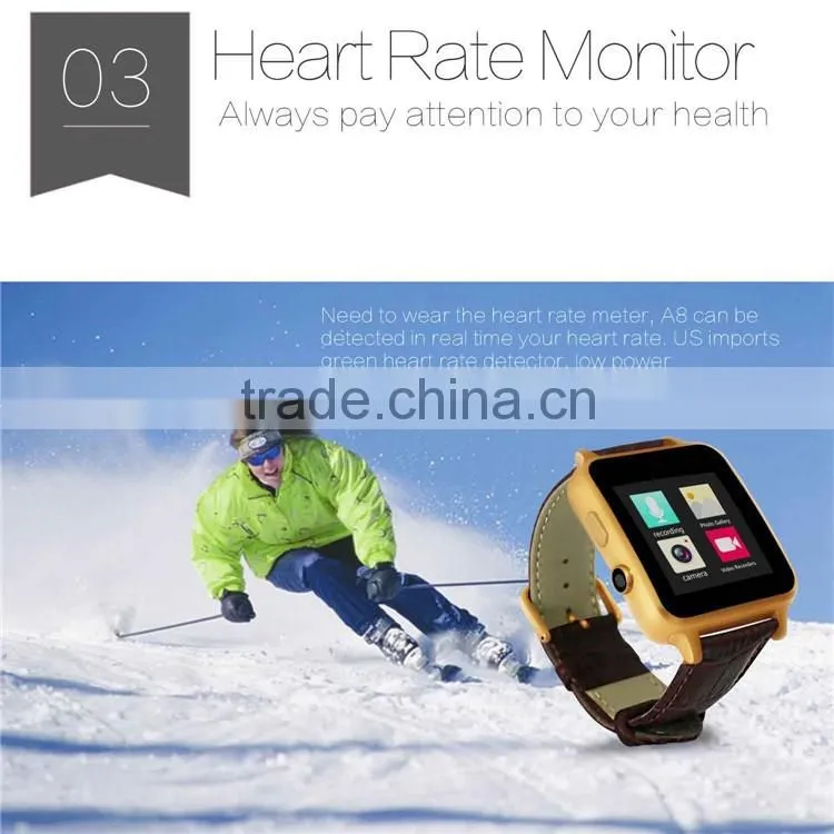 2016 ce rohs smart watch ios bluetooth sport watch podemeter a8