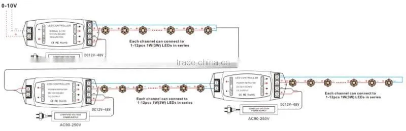 350mA one channel constant current 0/1-10V dimming driver