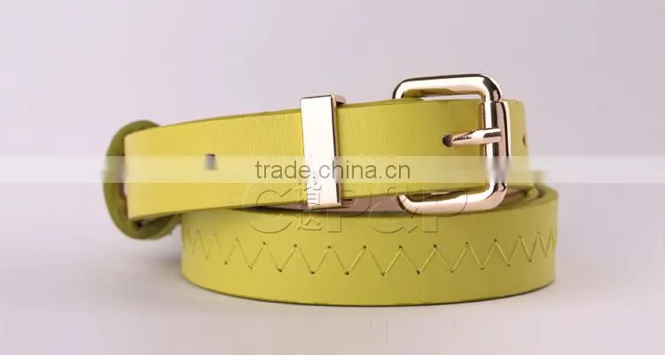 Skinny design down yellow women belt in GuangDong