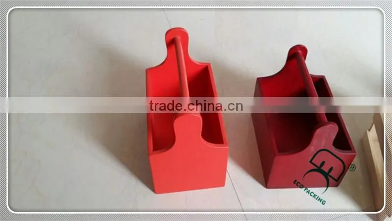 Natural wholesale finished handcrafted customized wooden beer carrier