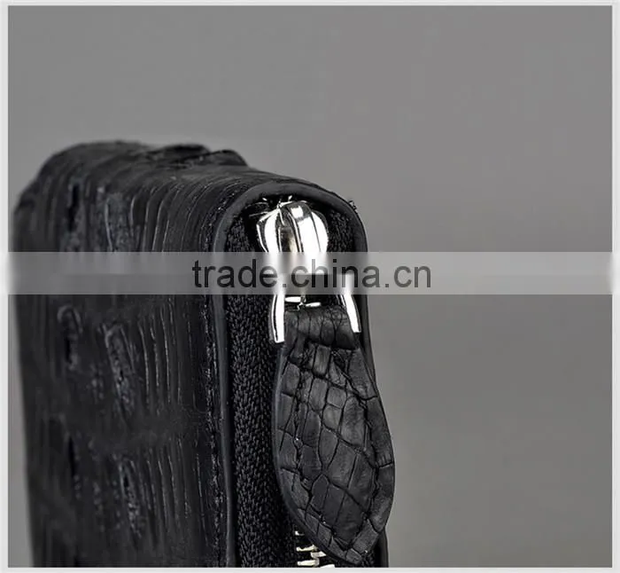 2016 Most popular mini money wallet zipper coin purse genuine crocodile leather coin wallet