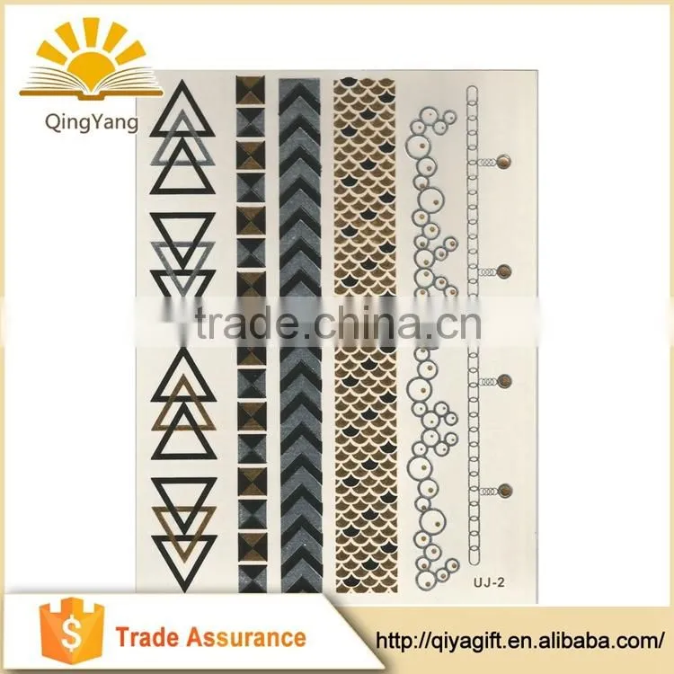 New Fashionable custom body golden temporary tattoo name sticker
