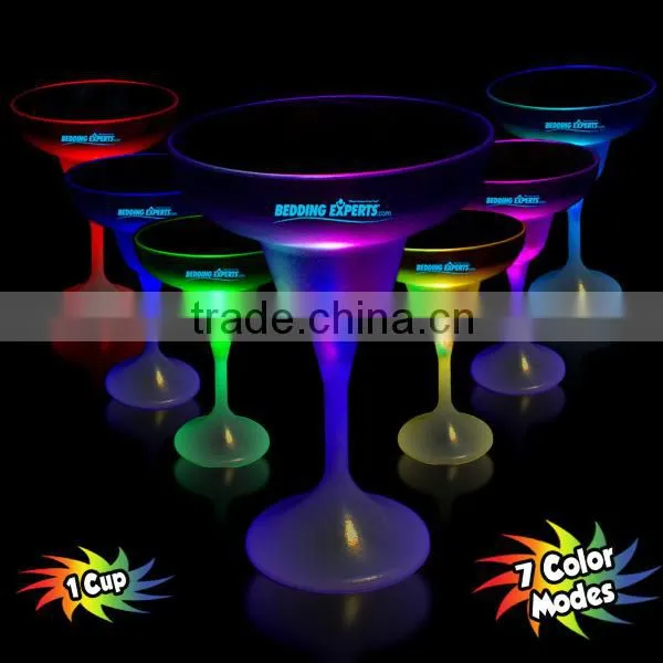 plastic high quality Led margarita glass and led light up drink glasses