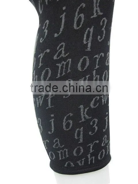 Ladies' fashion letter and digital jacquard leggings