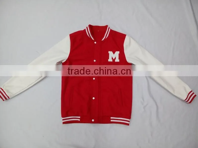 Red Color Custom Baseball Man Jacket Design