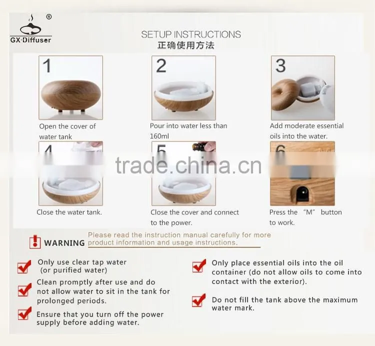Wood ultrasonic Aroma Diffuser - Electric home humidifier air - aromatherapy oil diffuser