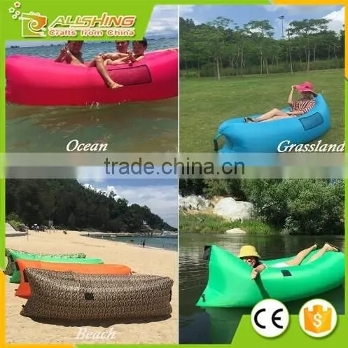 Wholesale Inflatable Lounger Outdoor or Indoor Air Sleep Sofa Couch Portable Furniture Waterproof Nylon Fabric Sleeping Compress