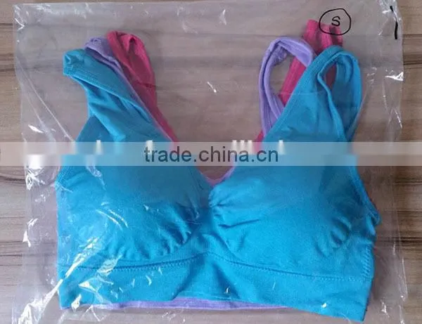 2015 Seamless mutiple colors comfortable yoga /sports bra with padding 1 set (3pcs)
