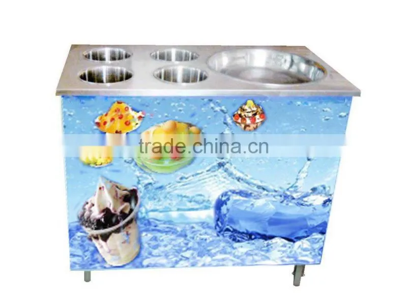 mix yogurt powder and vanilla powder making roll ice cream machine