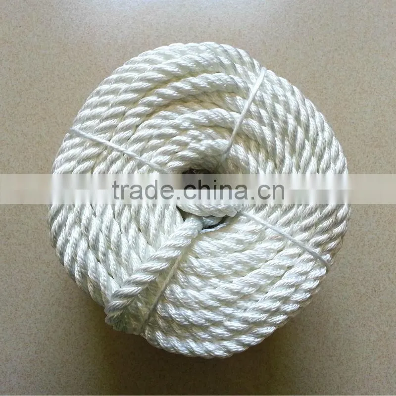 3/4strands polyester mooring rope for ship