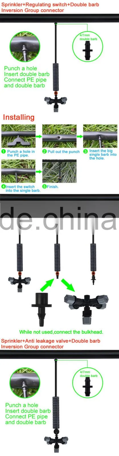 5 way atomizer mist sprinkler,high performance water sprinkler
