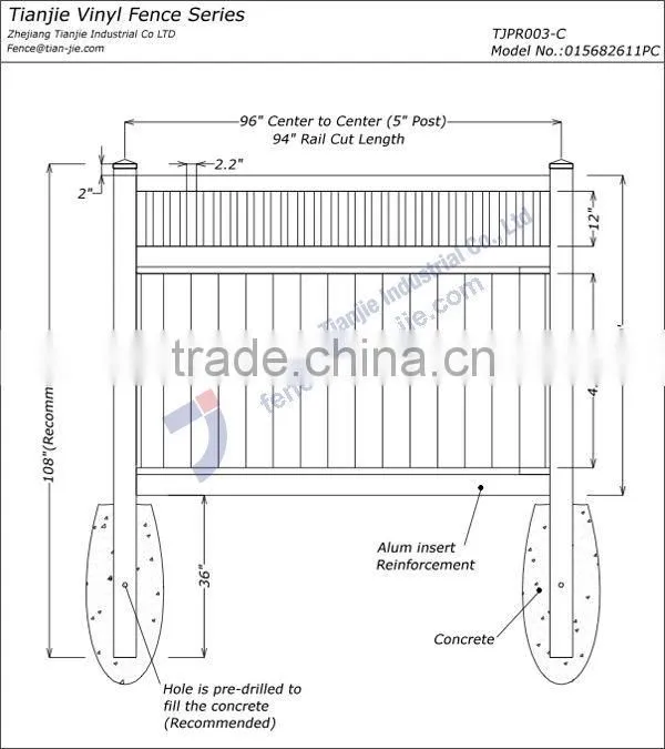 ASTM Standard Vinyl Fence Quality Vinyl Fence