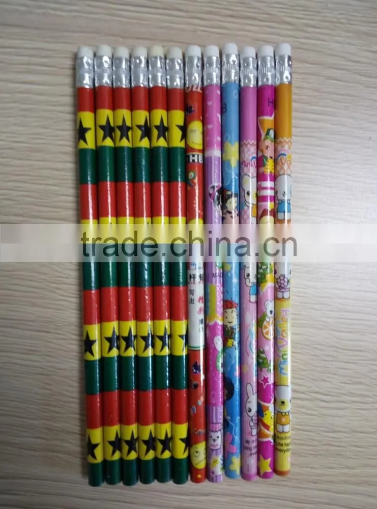 cheap wholesale wooden pencil with eraser